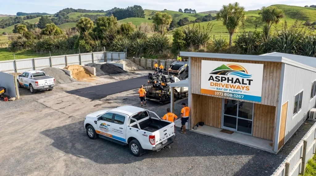 Asphalt Driveways Bay Of Plenty Business Property Exterior Paving